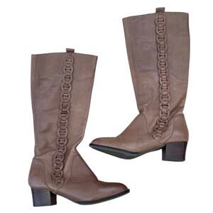 Anthropologie | Schuler & Sons Brown Leather Knee High Boot sz 6.5B Boho Casual